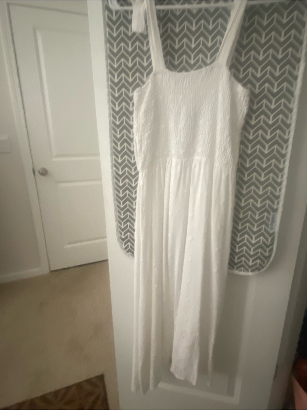 White Maxi Summer Dress Size S 6, Excel. Cond.